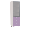 Шкаф-витрина медицинский одностворчатый, М-ШВ-60 (ДСП с пластиком, с 3-мя ящиками)