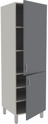 Шкаф медицинский комбинированный с 2-мя дверками, с 5-ю полками, Мл-ШД-60/45 (УДСП)
