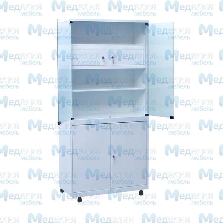Шкаф медицинский металлический для медикаментов ШМС.02.01 (мод.2) с трейзером