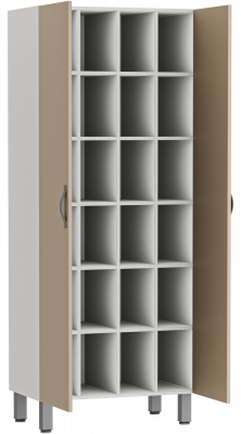 Шкаф медицинский двухстворчатый с ячейками (24 шт.), Мл-ШПя-80/45 (УДСП, л)
