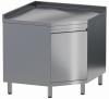 Тумба медицинская угловая, М-ТУ-90 (920*920*850, нерж. с бортом)