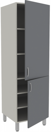 Шкаф медицинский комбинированный с 2-мя дверками, с 5-ю полками, Мл-ШД-60 (УДСП)