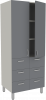 Шкаф медицинский комбинированный двустворчатый М-ШК-80-6я (УДСП, 800*450*2000)