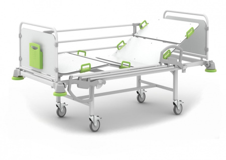 Кровать медицинская с механической регулировкой КФ4.02 (ложемент - HPL-пластик)